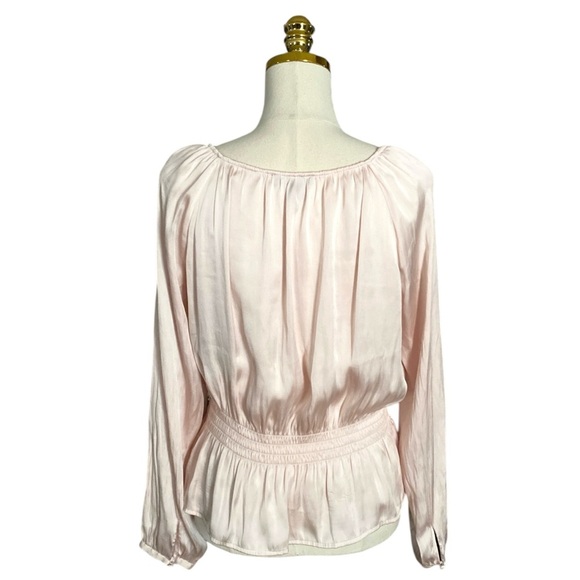 PAIGE | Odalynn Square-Neck Long-Sleeve Peplum Peasant Top Size L - Picture 8 of 13